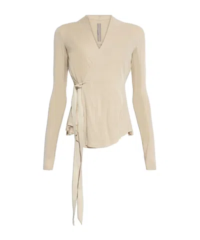 Rick Owens Wrap Tie Cardigan In Brown