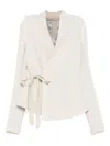 Rick Owens Wrap-tie Cardigan In White
