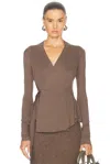 Rick Owens Wrap Top In Fawn
