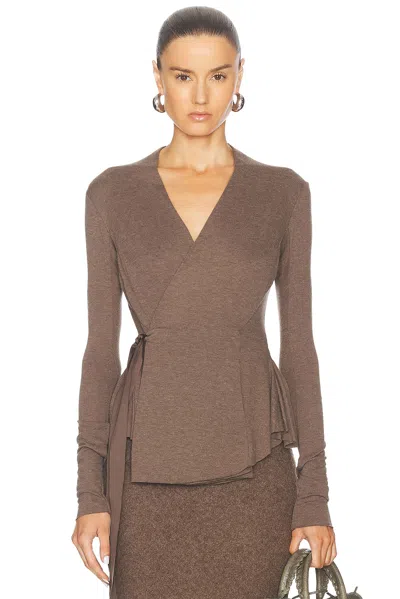 Rick Owens Wrap Top In Fawn