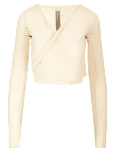 Rick Owens Wrap Top In Wool Knit