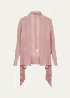 Rick Owens Wrap Wool Asymmetric Cardigan Sweater In Faded Pink