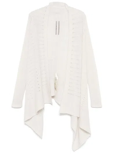 Rick Owens Wraparound Cardigan In White