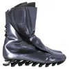 Rick Owens X Adidas Springblade Mid-calf Boots In Metallic Silver Leather In Silver