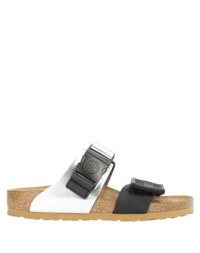 RICK OWENS RICK OWENS X BIRKENSTOCK WOMAN SANDALS BLACK SIZE 4 LEATHER, TEXTILE FIBERS,11783573FM 5