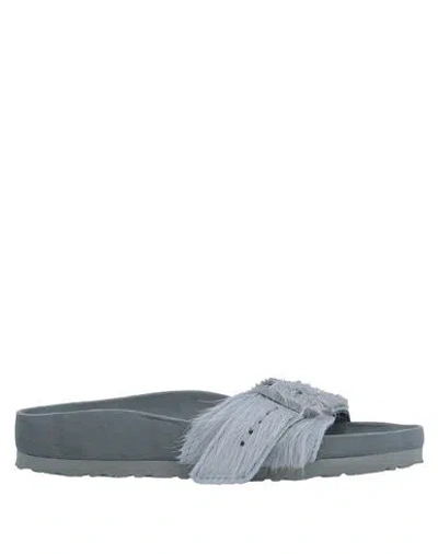 Rick Owens X Birkenstock Woman Sandals Grey Size 5 Leather