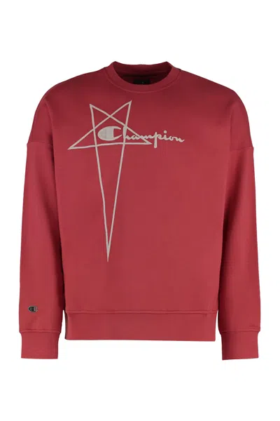 RICK OWENS RICK OWENS X CHAMPION - COTTON CREW-NECK SWEATSHIRT