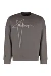 Rick Owens Graphic Print Cotton Crew-neck Sweatshirt In Turtledove