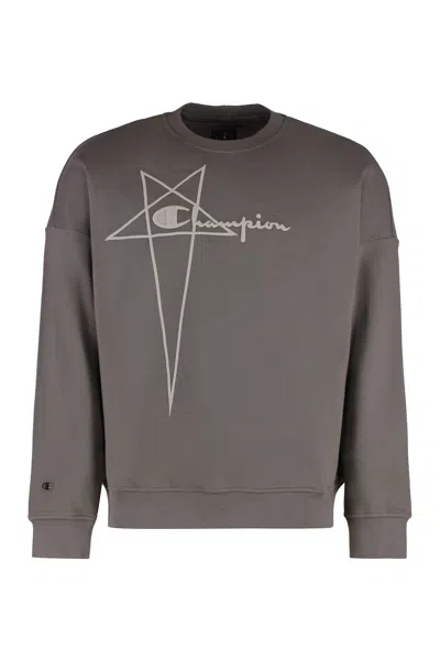 RICK OWENS RICK OWENS X CHAMPION - COTTON CREW-NECK SWEATSHIRT