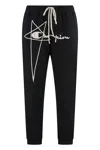 Rick Owens Logo-embroidered Organic Cotton Track Pants In Black