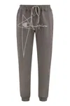 Rick Owens Cotton Sweatpants With Elastic Waistband And Ribbed Cuffs In Turtledove