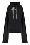 Rick Owens Flyproof Tunic Hooded Sweatshirt In Black