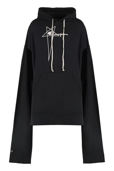 RICK OWENS RICK OWENS X CHAMPION - FLYPROOF TUNIC HOODED SWEATSHIRT