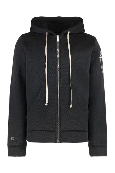 Rick Owens X Champion - Jasons Full Zip Hoodie In Black