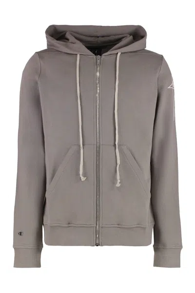 Rick Owens X Champion - Jasons Full Zip Hoodie In Turtledove