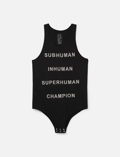 Rick Owens X Champion Basketball Tank W Subhuman Inhuman Superhuman In Black