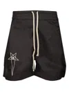 Rick Owens X Champion Bermuda Shorts With Drawstring Trousers Black In Black