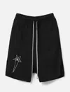 Rick Owens Champion Elastic Waistband Bermuda Shorts With Side Pockets In Black