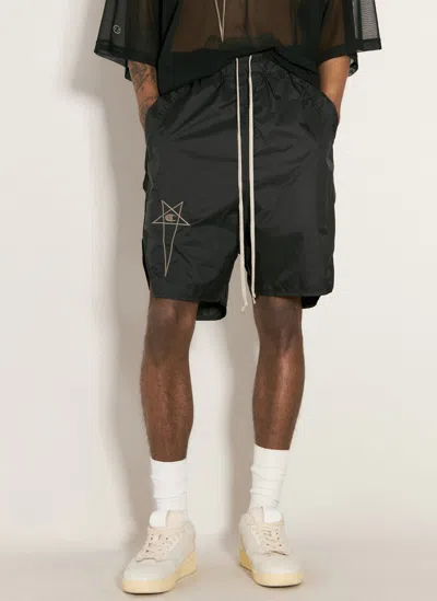 Rick Owens X Champion Beveled Pods Shorts In Black