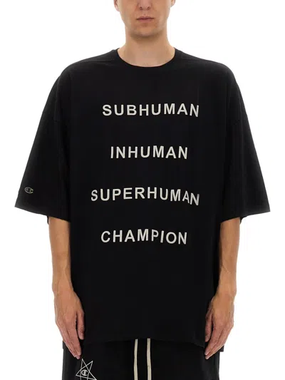 RICK OWENS X CHAMPION RICK OWENS X CHAMPION  BLACK TOMMY T T-SHIRT
