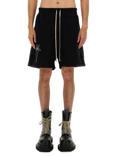 Rick Owens X Champion Cotton Shorts In Black