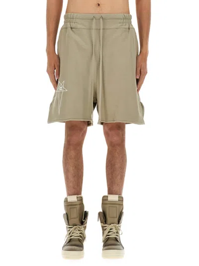 Rick Owens X Champion Cotton Shorts In Brown