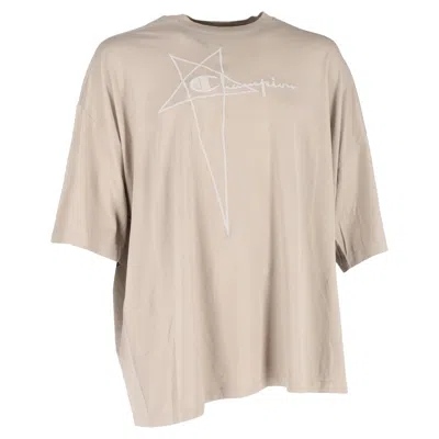 Rick Owens X Champion Cotton T-shirt In Beige Cotton