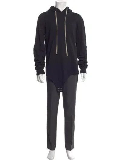 Pre-owned Rick Owens X Champion Crew Neck Long Sleeve Hoodie In Black