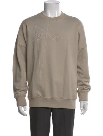 Pre-owned Rick Owens X Champion Crew Neck Long Sleeve Sweatshirt In Neutral