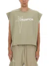 Rick Owens X Champion Cropped Micro Tatlin T-shirt In Neutral