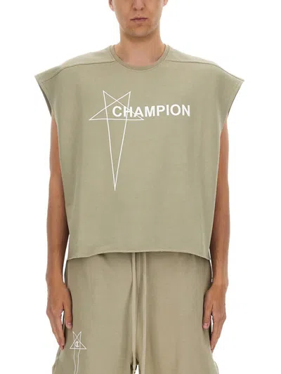 RICK OWENS X CHAMPION RICK OWENS X CHAMPION CROPPED MICRO TATLIN T-SHIRT