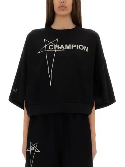 RICK OWENS X CHAMPION RICK OWENS X CHAMPION CROPPED "TOMMY T" T-SHIRT