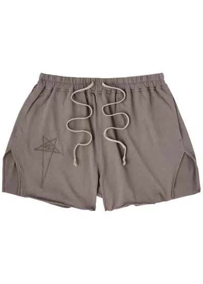 Rick Owens X Champion Dolphin Cotton Shorts In Grey