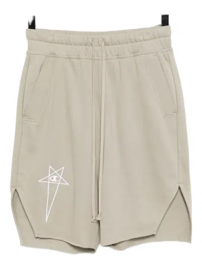 Rick Owens X Champion Elasticated Waistband Shorts In Green