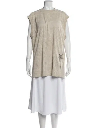 Pre-owned Rick Owens X Champion Graphic Print Crew Neck Top In Neutral