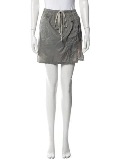 Pre-owned Rick Owens X Champion Graphic Print Mini Skirt In Gray