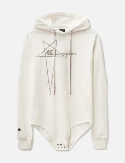 Rick Owens X Champion Hooded Bodysuit In White