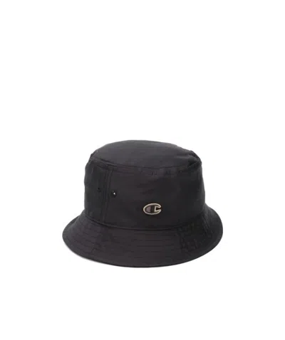 Rick Owens X Champion Joint Black Embroidered Logo Wide-brimmed Hat