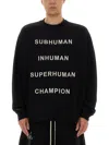 Rick Owens X Champion Text Print Sweatshirt