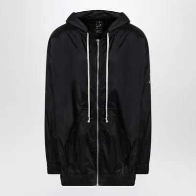 Rick Owens X Champion Lightweight Black Zip Jacket In Nylon