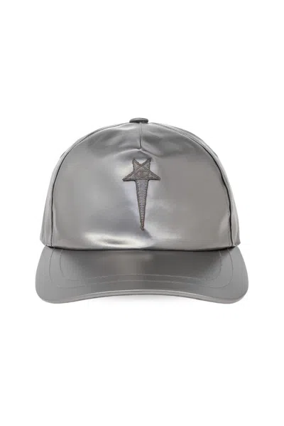 Rick Owens X Champion Logo Embroidered Baseball Cap In Gray