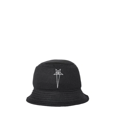 Rick Owens X Champion Logo Embroidered Bucket Hat In Black
