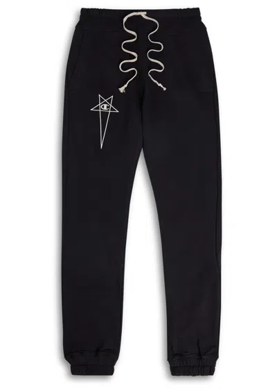 Rick Owens X Champion Logo-embroidered Cotton Sweatpants In Black