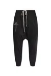 Rick Owens Black Champion Edition Prisoner Drawstring Sweatpants In Black