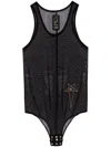 Rick Owens X Champion Logo-embroidered Mesh Tank Top In Black