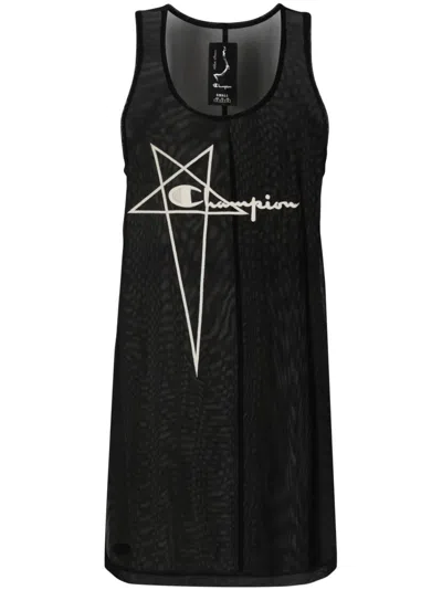 Rick Owens X Champion Women's Logo Short Dress In Black