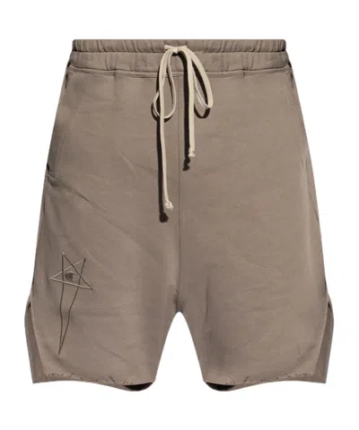 Rick Owens X Champion Logo-embroidered Shorts In Gray