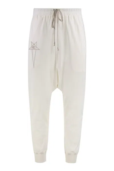 Rick Owens Cotton Prisoner Trousers In White