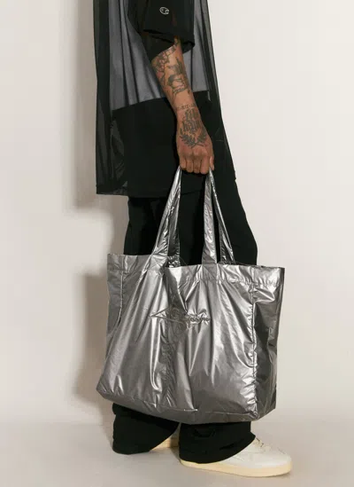 Rick Owens X Champion Logo Embroidery Tote Bag In Metallic