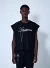 Rick Owens X Champion Cropped Micro Tatlin T-shirt In Black